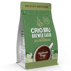 Crio Bru front packaging showing Highlander Grogg roast and flavor
