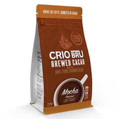 Crio Bru front packaging highlighting mocha light roast and brewing use