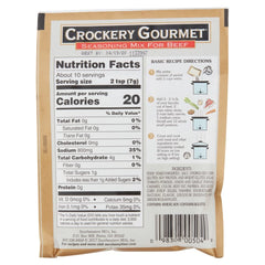 Crockery Gourmet seasoning added to slow cooker showing rich flavor boost