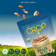 Nut Cravings CROP by POP chopped Brazil nuts sprinkled on oatmeal for crunch