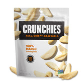 Crunchies front packaging showing mango pouches and brand clarity and portability