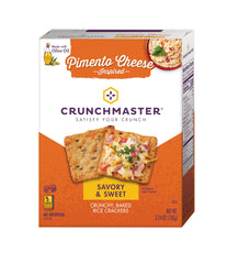 Crunchmaster close-up cracker texture highlighting crunchy grain blend