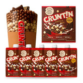CRUNTIN front packaging showing product name and servings, convenient on-the-go