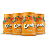 Crush orange front packaging showing four bottles and sugar-free benefit