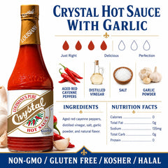 Crystal back label close-up listing ingredients and clear, simple recipe benefit