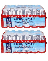 Crystal Geyser front packaging 8oz bottles showing convenience and portable hydration