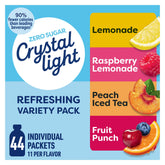 Crystal Light front box showing variety pack and flavors for portable hydration