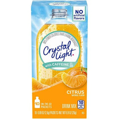 Crystal Light packet close up with visible branding and easy-tear notch benefit