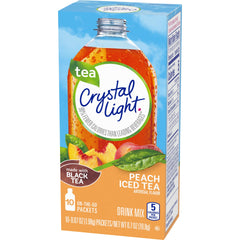 Crystal Light packet being added to a water bottle showing quick mixing on the go