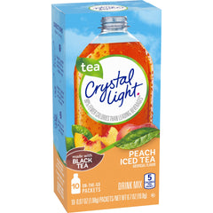Opened Crystal Light packet spilling powder showing portioned mix for simple use