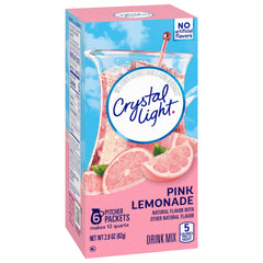 Close-up of Crystal Light label and nutrition facts highlighting sugar-free benefit