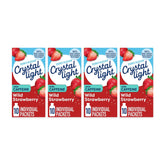 Crystal Light front box showing wild strawberry flavor and 60 mg caffeine benefit