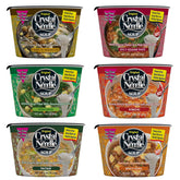 Crystal Noodle front packaging showing six-cup variety pack and convenience