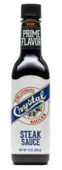 Crystal bottle front packaging showing label and serving suggestion for table use