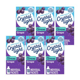 Crystal Light front box showing grape flavor and caffeine for quick energy