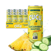 CUCU 12-pack front packaging showing cans and branding, convenient hydration