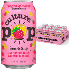 Culture Pop front packaging showing 12-pack and bright branding for convenience