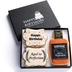 Custom Cookies gift box front with Happy Birthday message, great first‑impression gift
