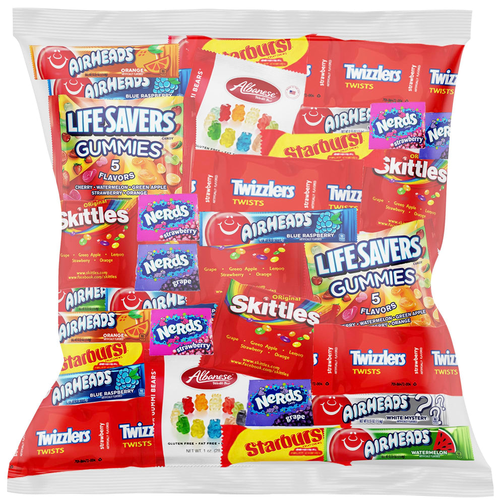 Custom Varietea front packaging showing mixed brand candies and easy grab appeal
