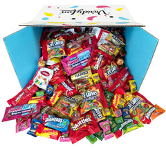 Custom Varietea front packaging showing mixed candy selection and volume benefit