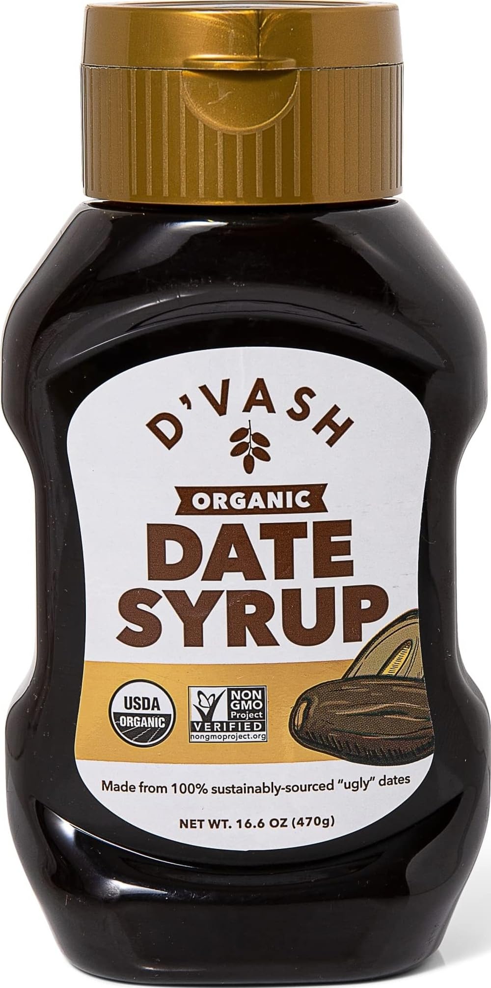D'Vash front bottle showing package and pourable natural sweetener benefit