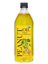 DAANA peanut oil front bottle view showing organic label and large size