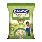 Daawat Rozana Gold front packaging showing 1 kg bag and brand, highlighting everyday quality