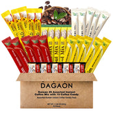 Dagaon front packaging showing assorted coffee sticks and candies, convenient variety