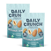 Daily Crunch front packaging sea salt vinegar showing two 4oz bags and bold label benefit