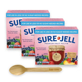 Daily Gemz Sure Jell front packaging showing three boxes and spoon for convenient use