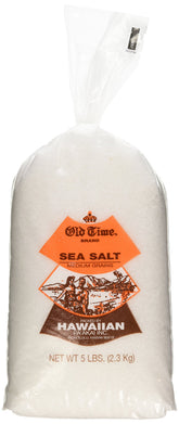 DAILYLIVE front packaging of 5 lb Hawaiian sea salt showing bulk supply and convenience