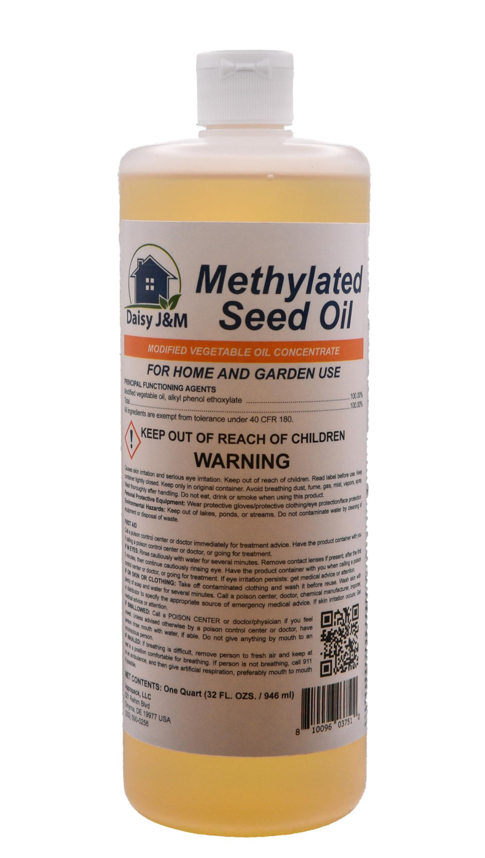 Daisy J&M 32oz bottle front label showing product and improved uptake benefit
