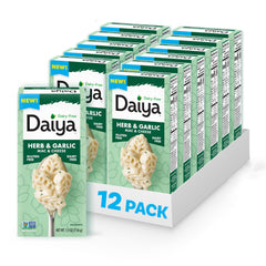 Daiya front packaging showing herb and garlic flavor and convenience