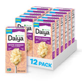 Daiya front packaging showing vegan white cheddar mac convenience and flavor