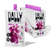 DALLY front packaging showing bundle of ten grape konjac pouches and benefits