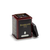 Dammann Freres tin front view showing branding and premium packaging benefit freshness