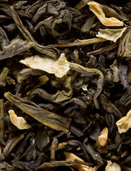 Dammann Freres opened sachet with visible jasmine flowers for fragrant flavor