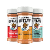 Dan-O's front packaging showing three bottles and bold branding for quick selection