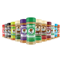 Dan-O's front packaging showing 13-seasoning variety and quick meal convenience