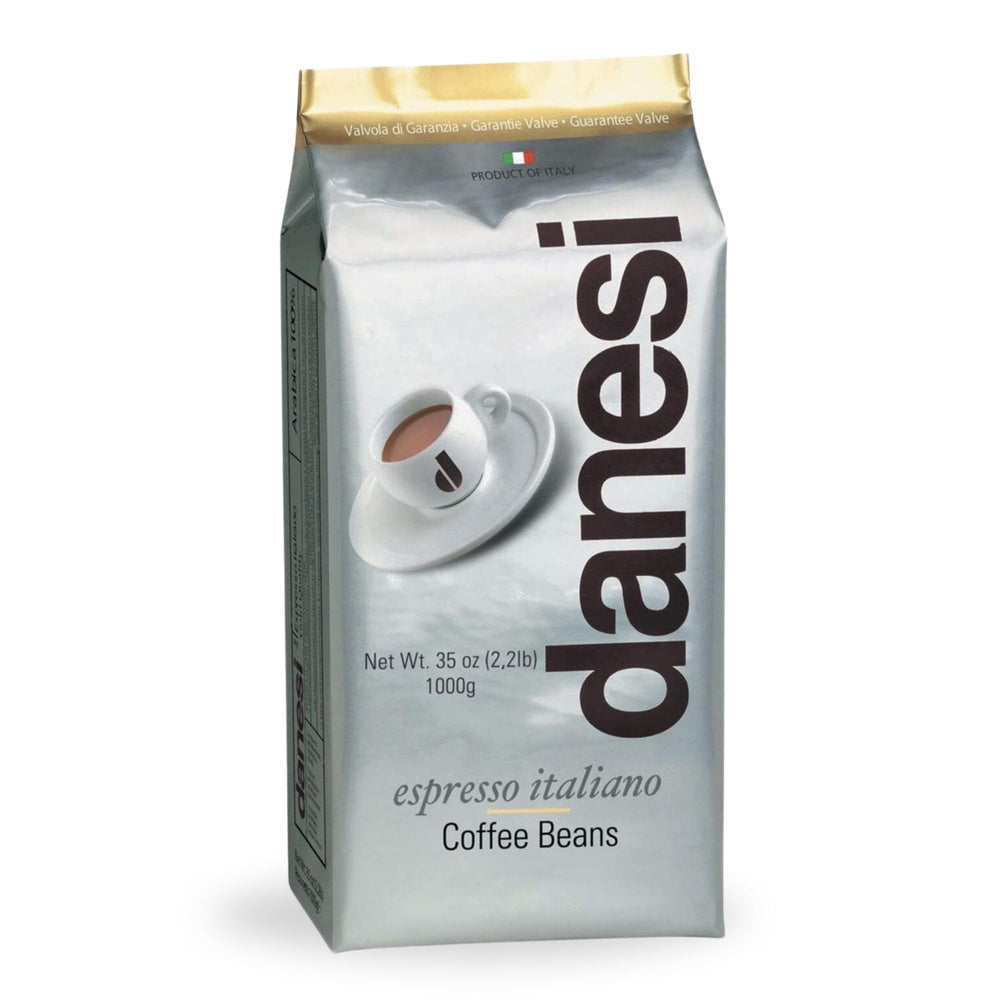 Danesi Caffè front packaging showing 2.2 lb bag and brand clarity benefit