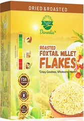 Danodia Foods front packaging showing 450g foxtail millet flakes, pantry-ready convenience