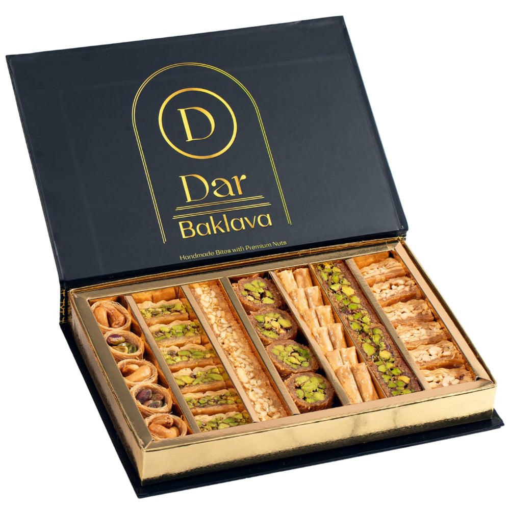 DAR BAKLAVA front box view showing elegant gift presentation and premium appeal
