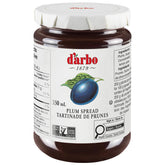 Darbo front jar view showing label and premium plum spread benefit