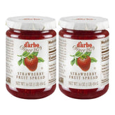 D’arbo front packaging showing brand and natural strawberry spread benefits