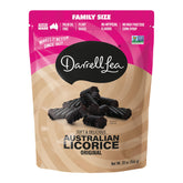 Darrell Lea front packaging showing 20 oz family bag and product benefits