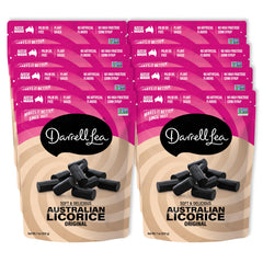 Darrell Lea front packaging showing original black licorice and non-GMO badge