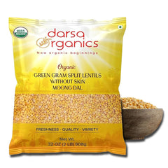 Darsa Organics front packaging showing 2 lb bag and label benefits