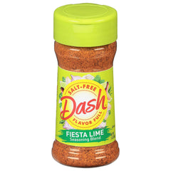 Dash Fiesta Lime front packaging showing 2.4 oz shaker and brand benefit