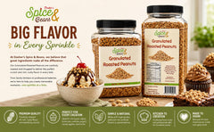Dasher’s peanuts sprinkled over ice cream providing instant crunch and flavor