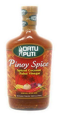 Datu Puti front packaging showing label and bottle, highlights authentic Filipino flavor
